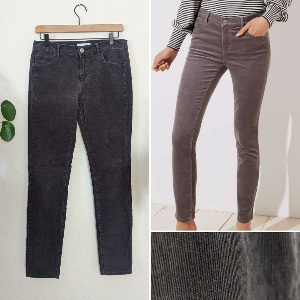 LOFT | Modern Skinny | Charcoal Grey Fine Corduroy Pant | 111